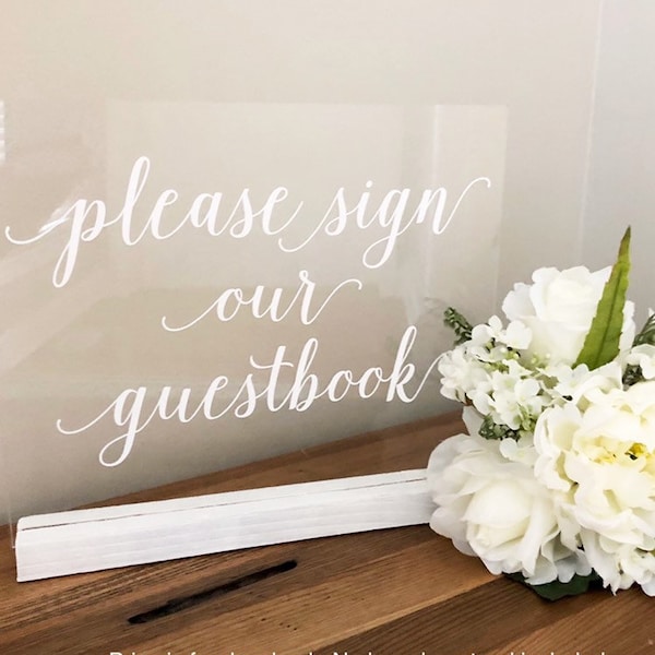 Guestbook Decal Wedding Decal Wedding Sign for Guestbook DIY Decal Elegant Wedding Decor Please Sign our Guestbook Vinyl