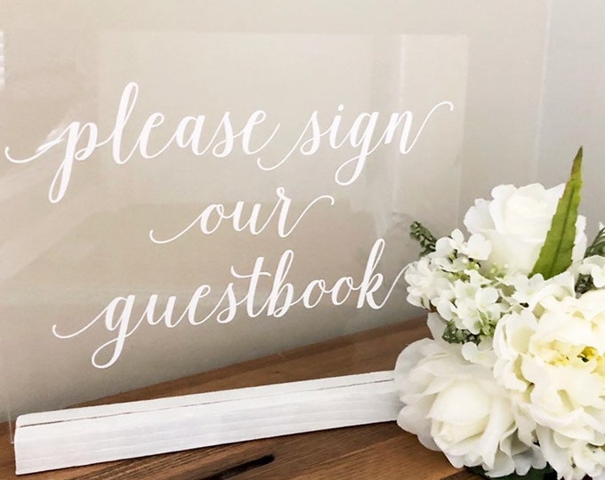 Guestbook Decal Wedding Decal Wedding Sign for Guestbook DIY Decal Elegant Wedding Decor Please Sign our Guestbook Vinyl