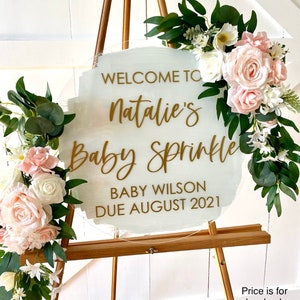 Baby Sprinkle Decal for Sign Vinyl Decal for Baby Shower or Baby Sprinkle Shower Decor Vinyl Decal Pink and Gold Baby Shower Welcome Sign