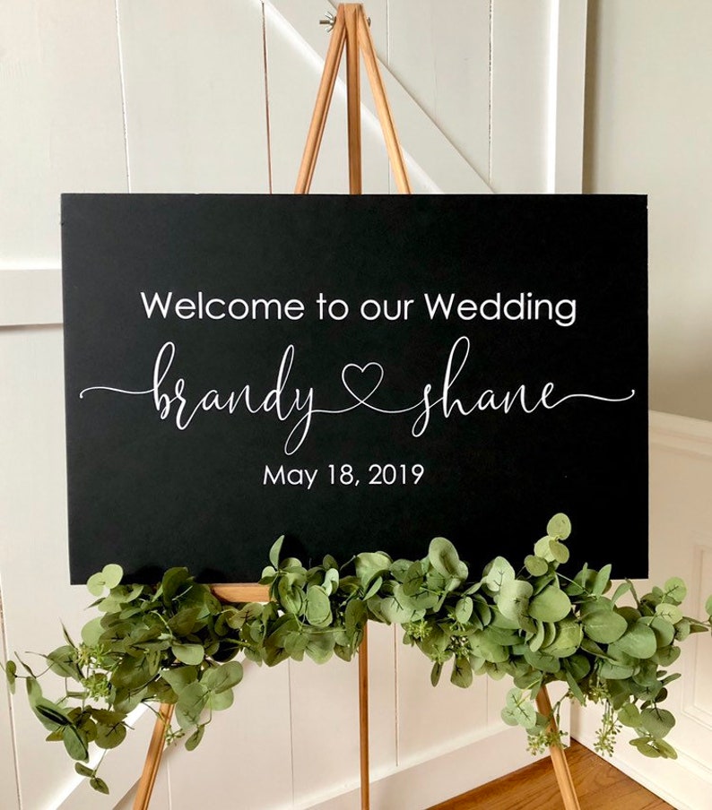 Wedding Decal Sign to Our Wedding With Names and Date Etsy