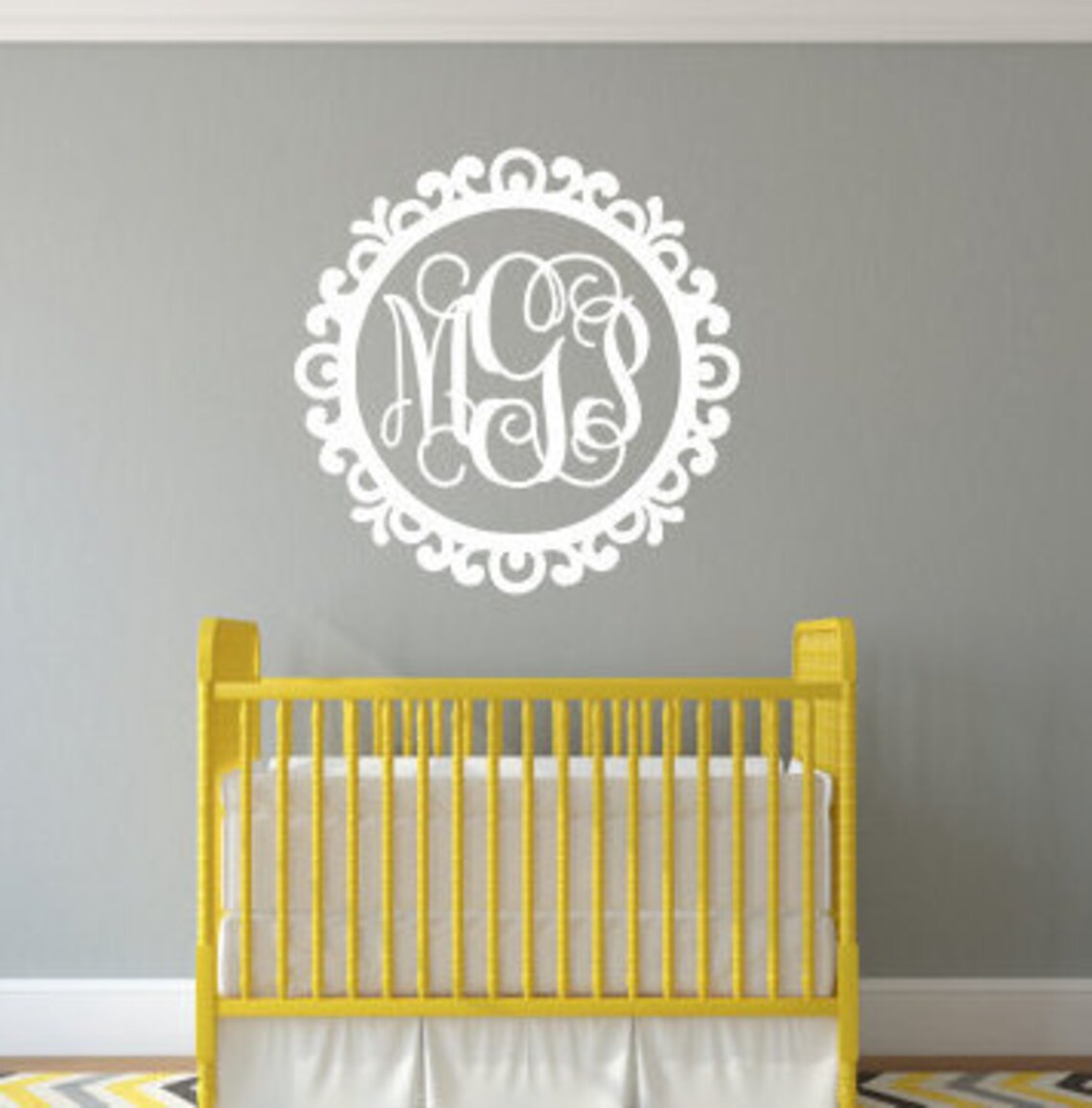 Vine Monogram Wall Decal Vinyl Wall Monogram Decal Monogram in Etsy
