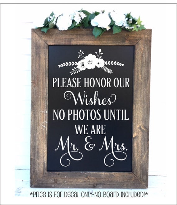 Wedding Decal for Chalkboard Vinyl Decal Wedding Decor Please Etsy