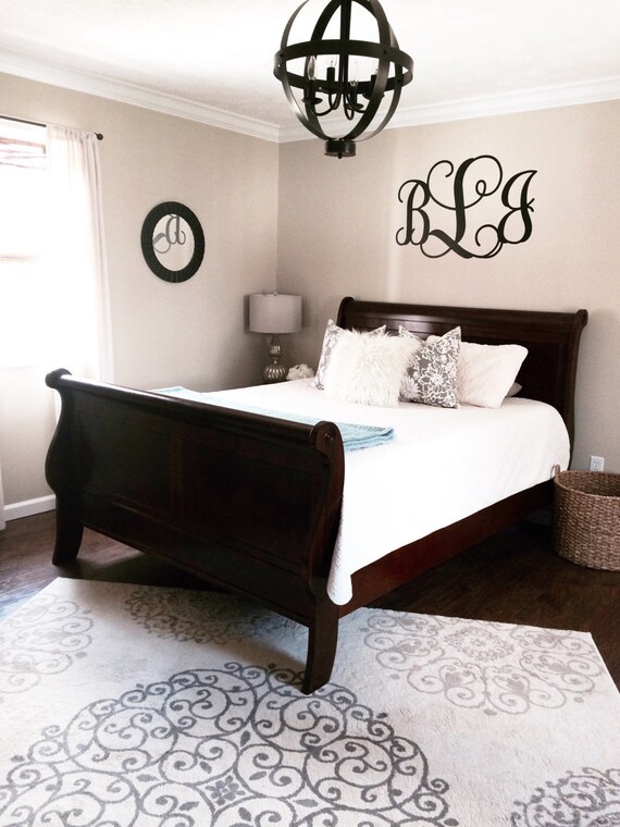 Vine Monogram Large Wall Decal Nursery Bedroom Master Bedroom Houswares Vinyl Decal Home Decor Personalized