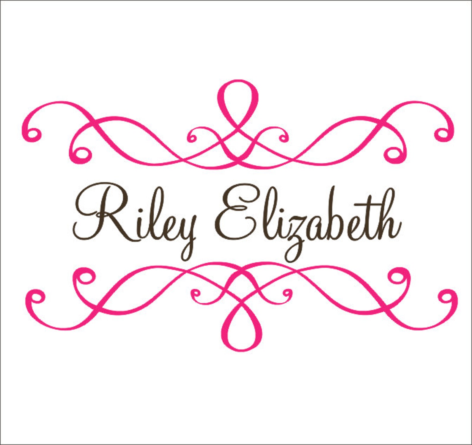 Elegant Scroll Vinyl Decal Personalized Large Vinyl Wall Name Etsy
