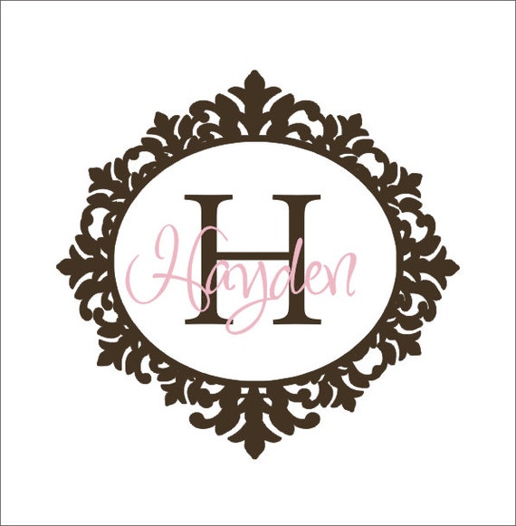 Items similar to Personalized Wall Decal Scroll Ornate Girls a Vinyl