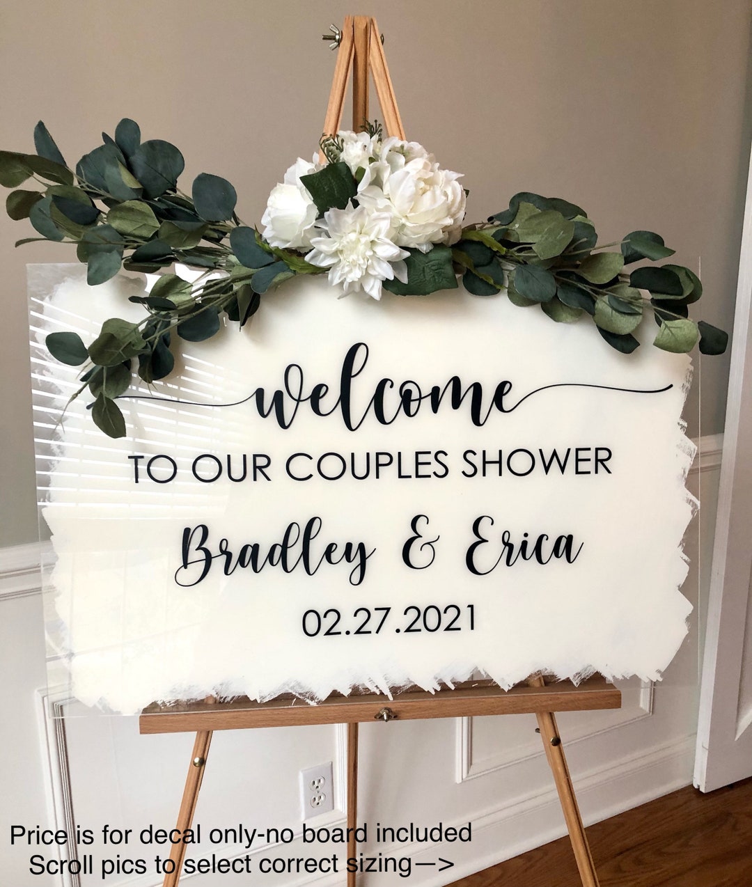 Couples Shower Vinyl Decal for Sign Making Shower Decal for