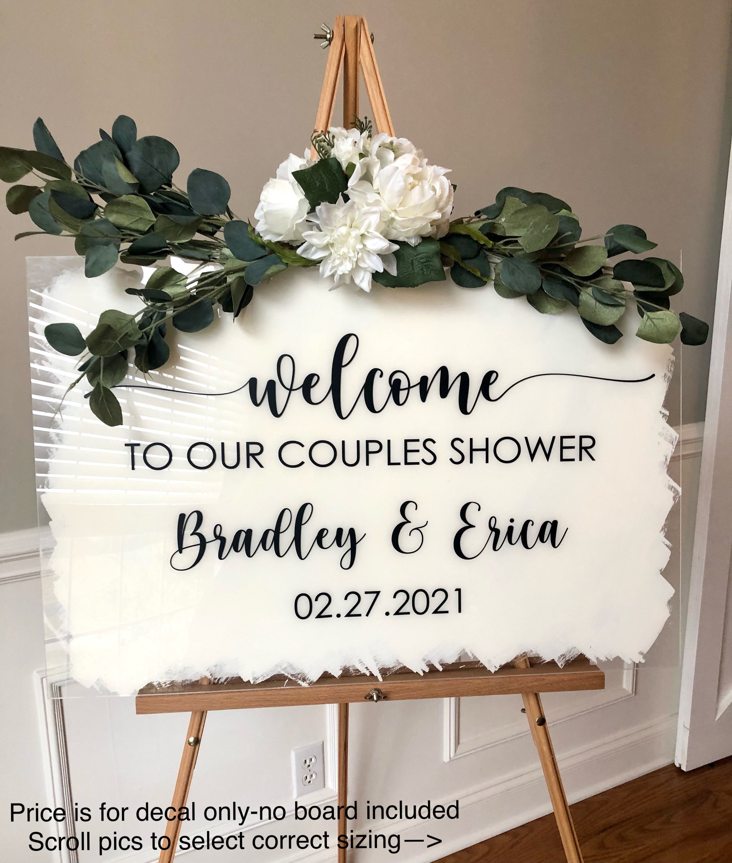 Couples Shower Vinyl Decal for Sign Making Shower Decal for