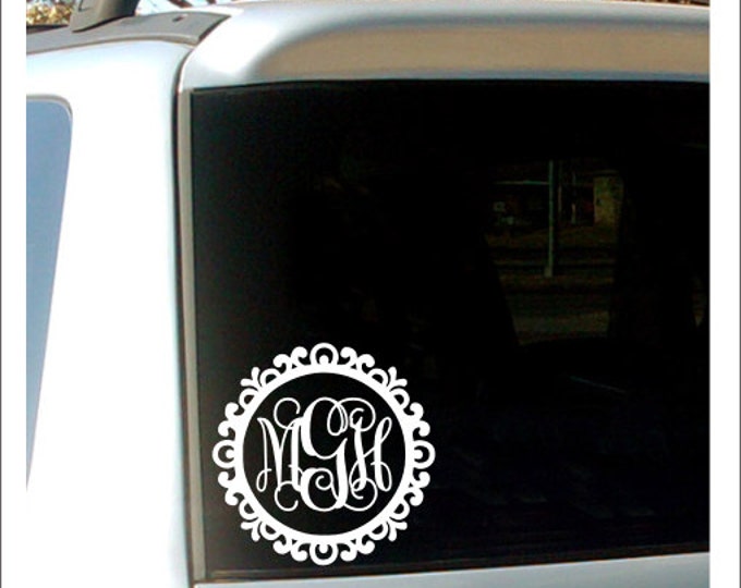 Monogram Car Decal Car Window Decal Vinyl Decal Vinyl Car Decal Personalized Car Decal Southern Preppy Car Decal Girls Women Teen Car Decal