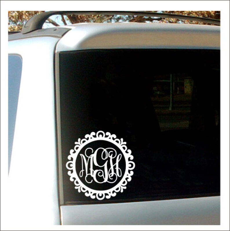 Monogram Car Decal Car Window Decal Vinyl Decal Vinyl Car Etsy