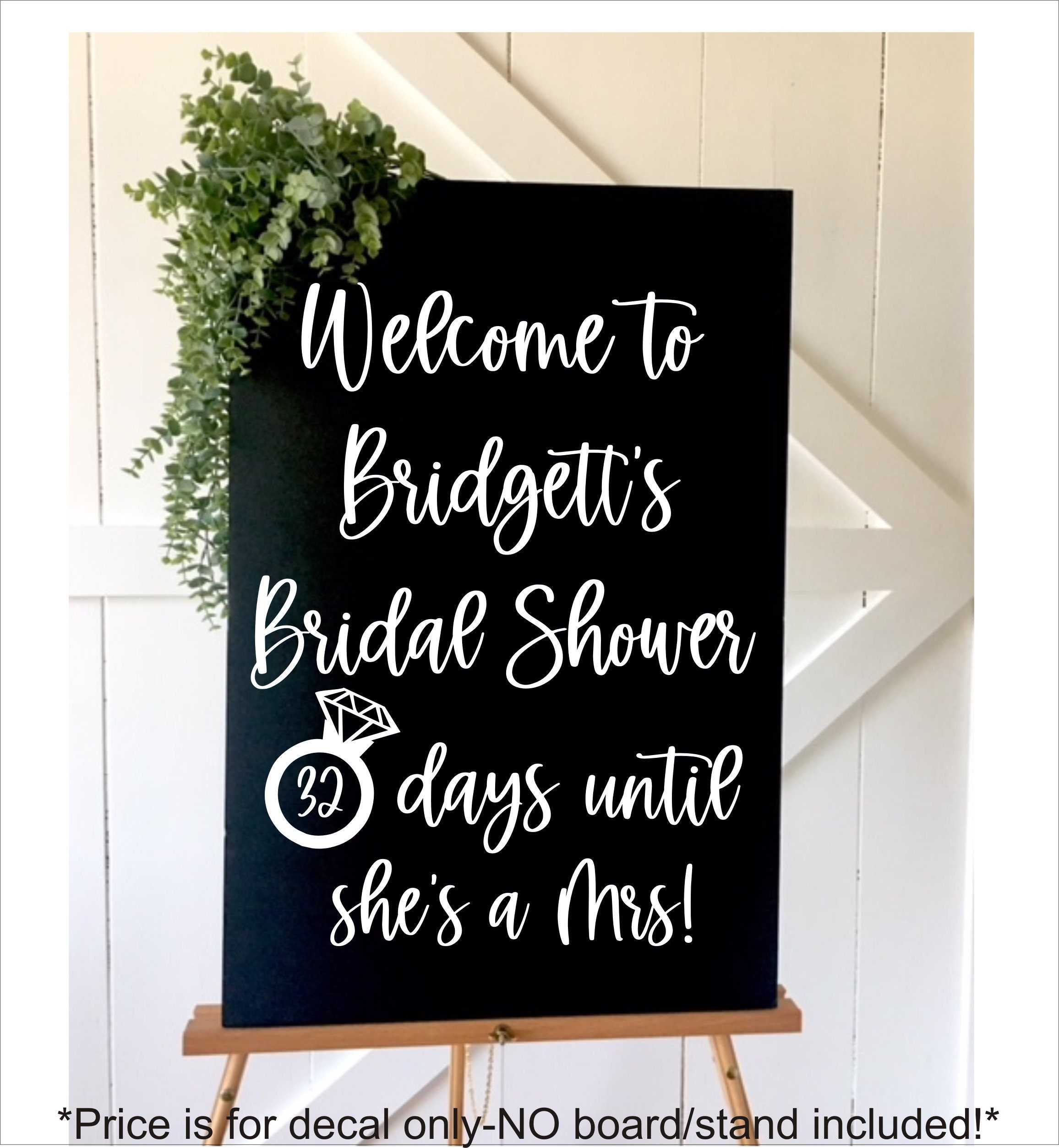 Bridal Shower Decal for Mirror or Chalkboard Decal for Bridal Shower Decor For Shower