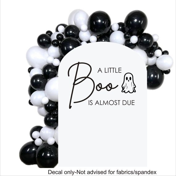 Halloween Baby Shower Decal: 'A Little Boo is Almost Due'
