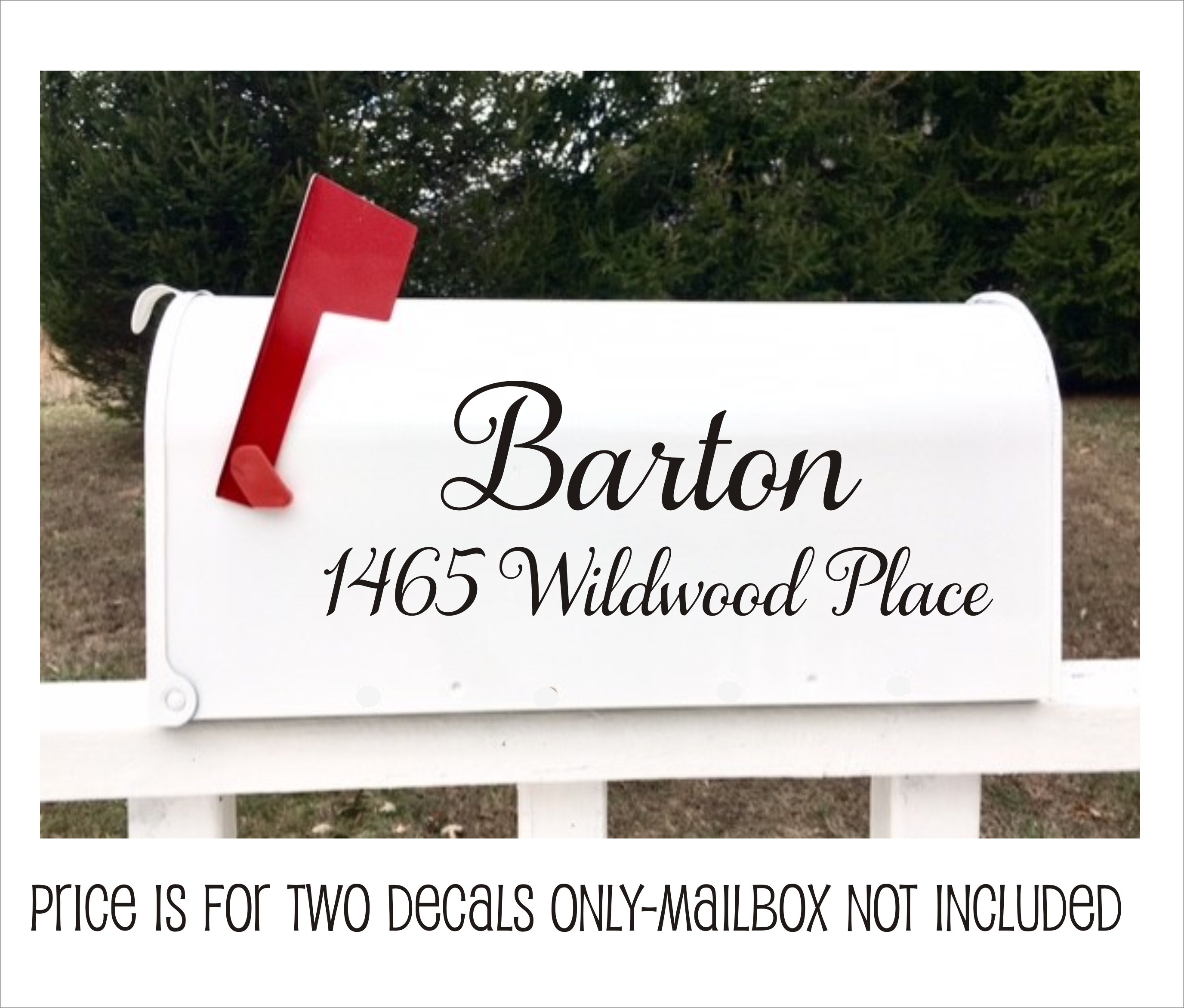 Mailbox Vinyl Decals Set of Two Decals for Mailbox Lettering for