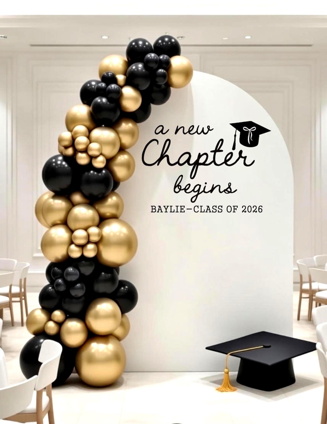 A New Chapter Begins Decal - Graduation Party Vinyl for Backdrop Setup ...