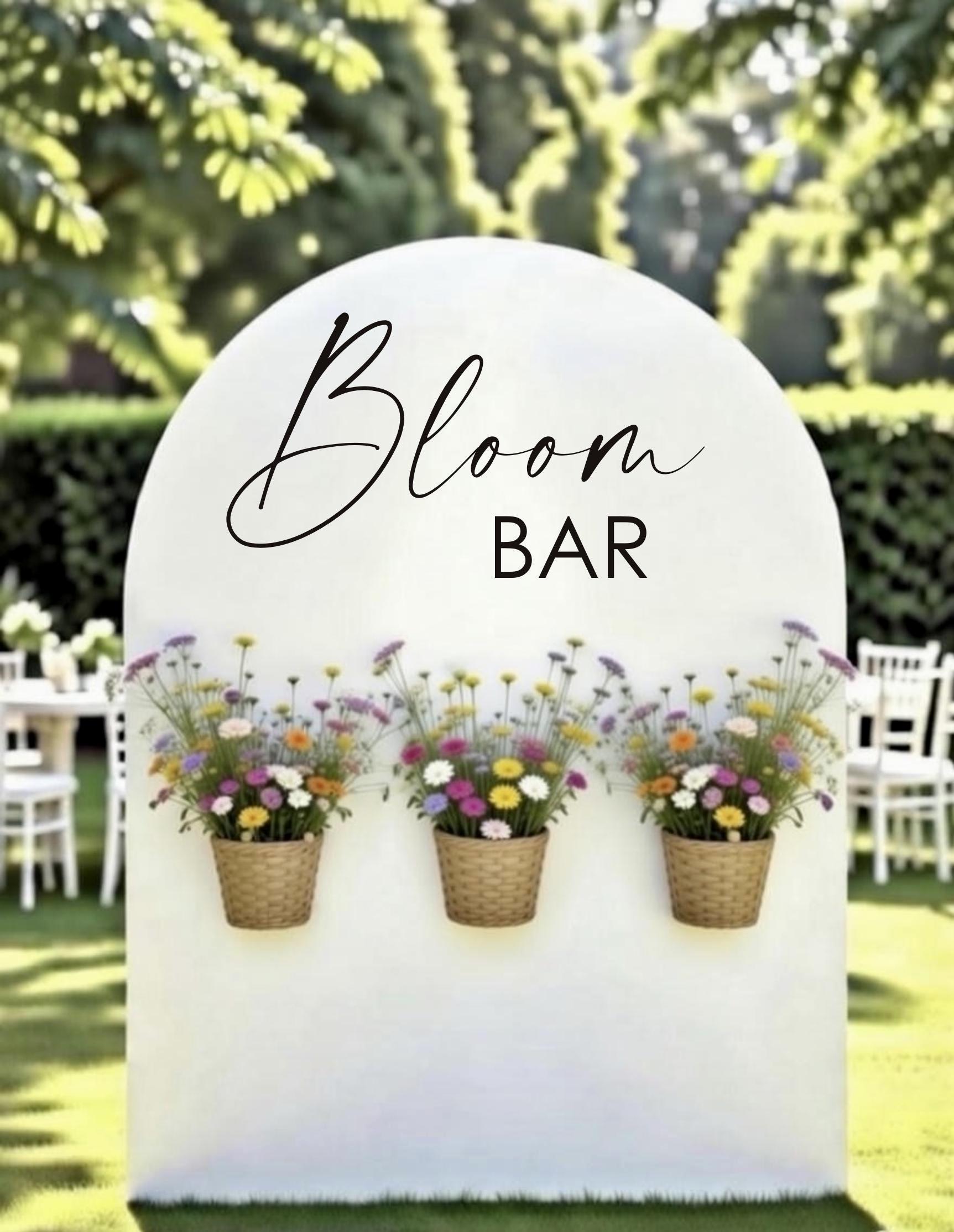 Bloom Bar Decal - Floral Wedding & Shower Decor - Spring Bridal or