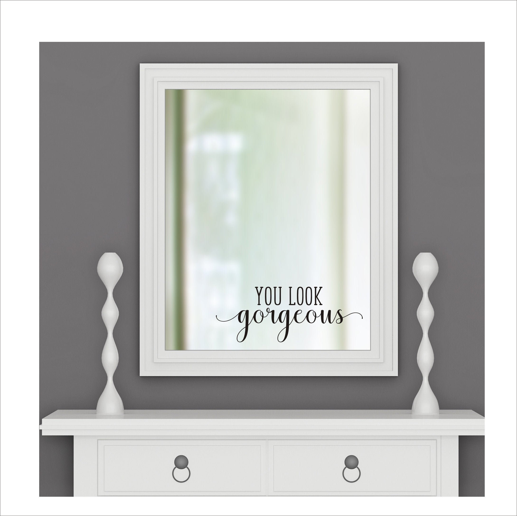 You Look Decal for Mirror or Wall Vinyl Decal for Hair Salon