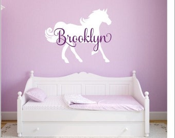 Large Horse Decal Horse Wall Decal Vinyl Horse Decal Girls Wall Decal Girls Horse Decal Vinyl Wall Decor Home and Living Nursery Room