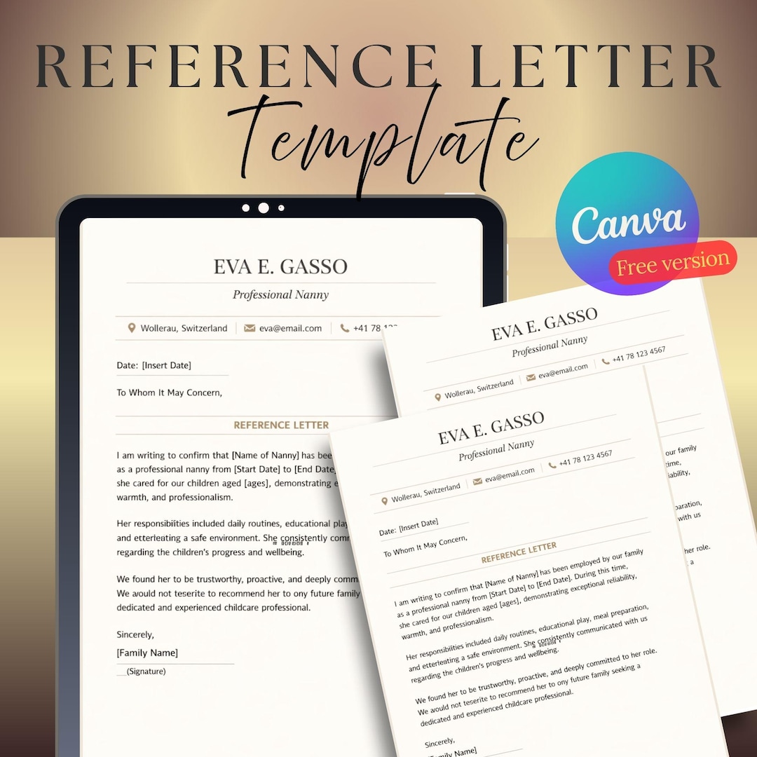 Childminder Reference Sample Nanny Reference Letter Template | Childcare, Babysitter, Au Pair ...