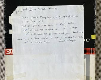 Sarah Vaughn / Margie Anderson Reel To Reel Tape Jazz Recording. Good Sound Quality.