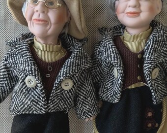 J.Misa Collection Jmisa 16" Pair of Grandpa & Grandma Lovely Porcelain