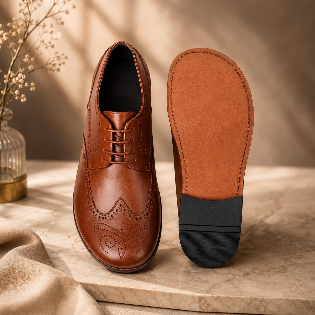 Brown Red Bottom Dress Shoes