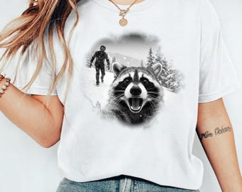 Racoon Zombie T-shirt, Raccoon Graphic Tee, Horror Comedy Shirt, Animal Meme Shirt