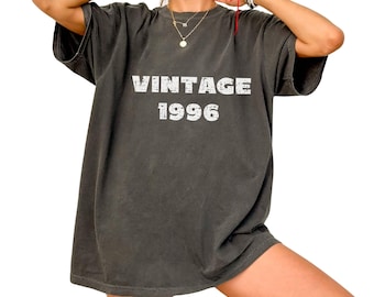 Vintage 1996 Oversized T-Shirt: Distressed Graphic Tee, Casual Wear