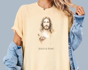Jesus is King T-shirt, Boho Christian Shirt, Christian Apparel