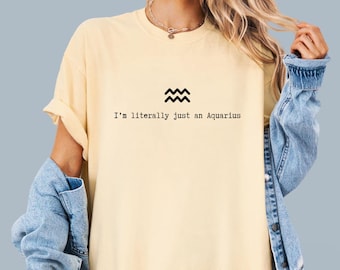 Aquarius Zodiac Shirt – Celestial Star Sign Tee for Astrology Lovers (Comfort Colors)