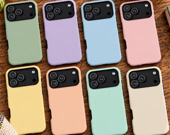 Pastel Phone Case Minimalist Solid Color Aesthetic Cover for iPhone 17 Pro, 16, 15, 14, 13, 12, Samsung S25, S24, S23, S22, Pixel 10, 9 Pro