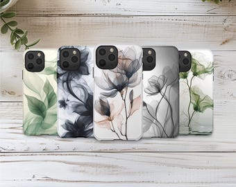 Cover trasparente con fiori e effetto acquerello per iPhone 17 Pro, 16, 15, 14, 13, 12 Samsung S25, S24, S23, S22, A16, A26, Pixel 10, 9 Pro, 8, 7