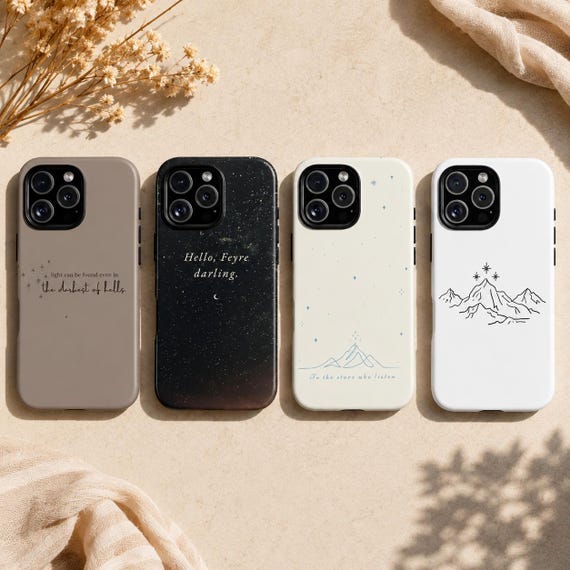 Mountain Stars ACOTAR Velaris Phone Case | Night Court Fantasy Aesthetic Cover | Celestial Moon Booktok Gift for Fantasy Lovers