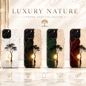 Kintsugi Phone Case for iPhone And Samsung  Minimal Gold Crack Design, Wabi Sabi Aesthetic, Luxury Marble Tough Case Gift Abstract Imperfect
