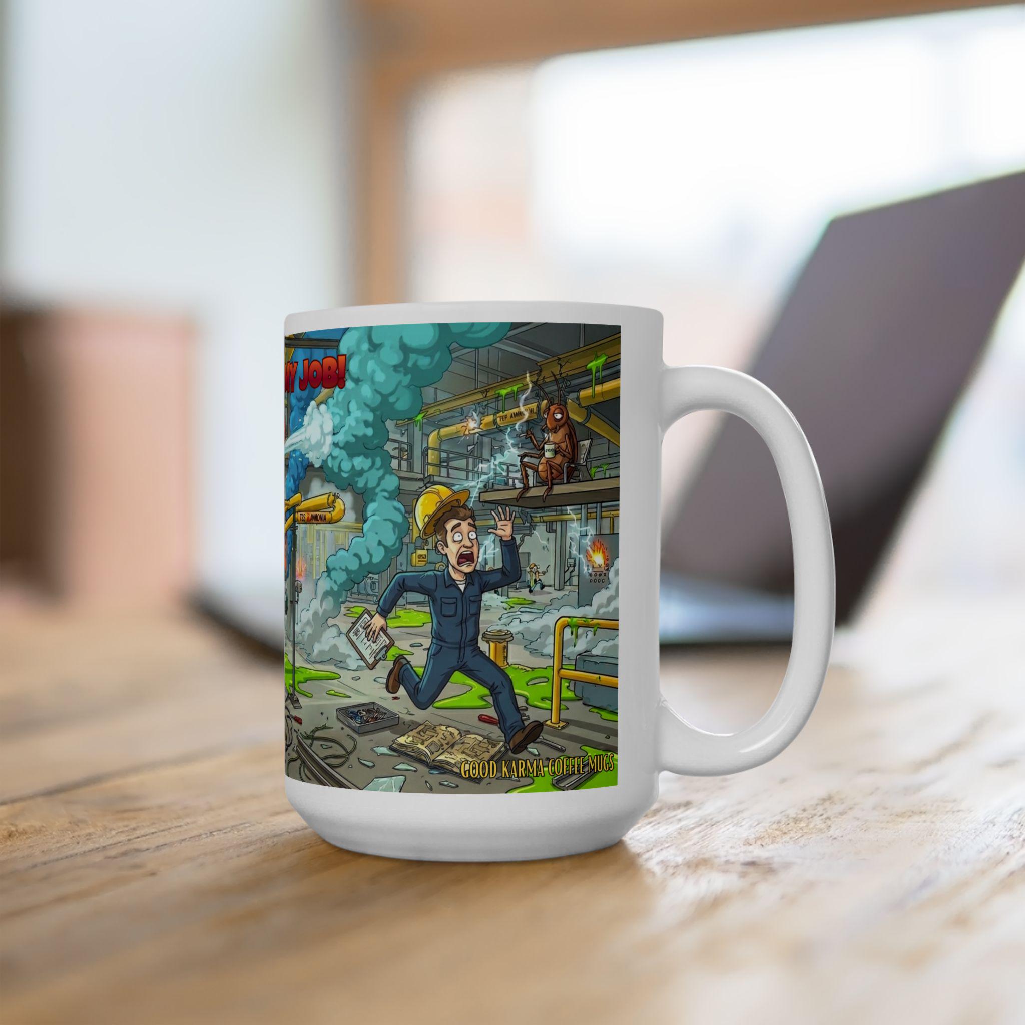 Everything is Fine! | Chaotic Factory Industrial Failure Coffee Mug ...