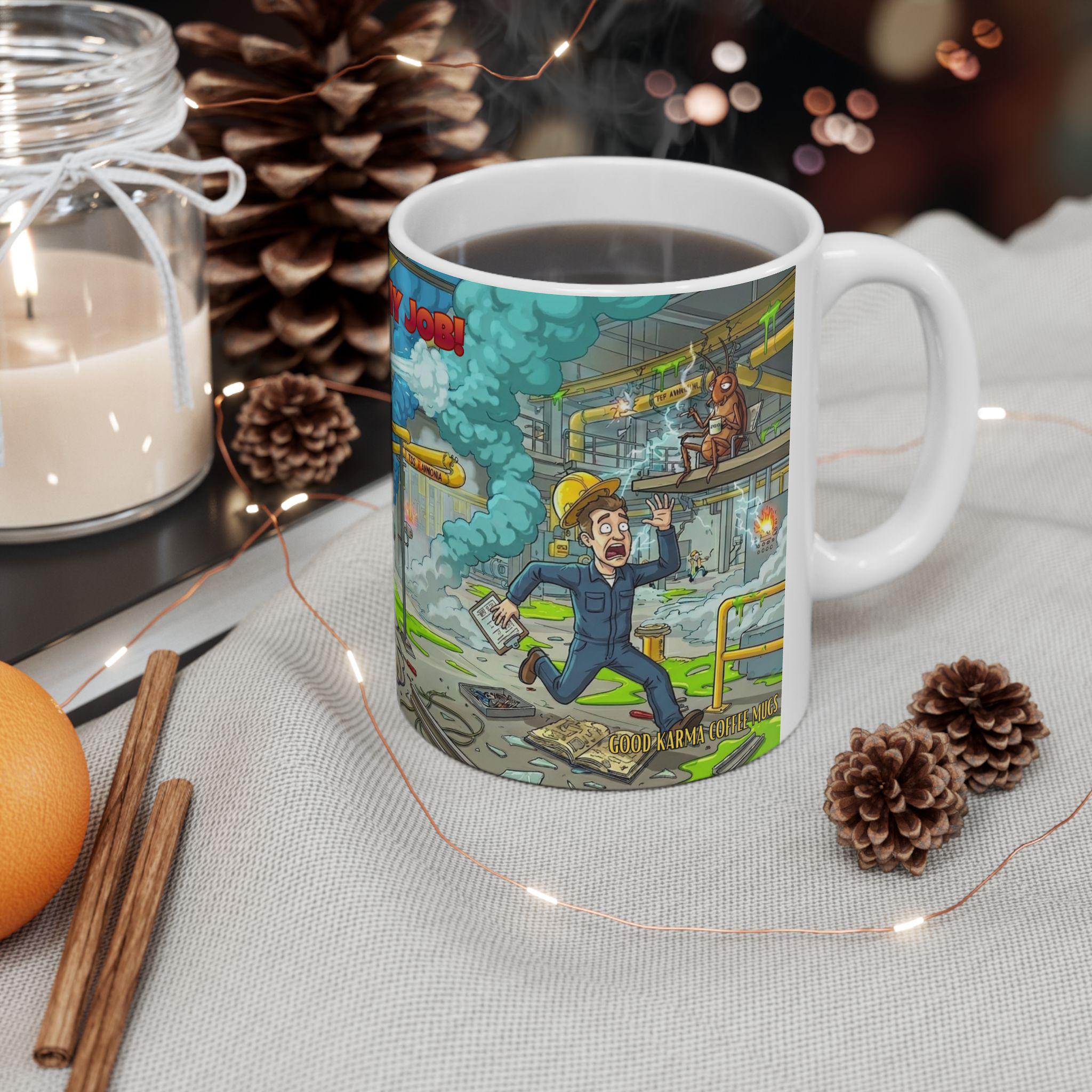 Everything is Fine! | Chaotic Factory Industrial Failure Coffee Mug ...