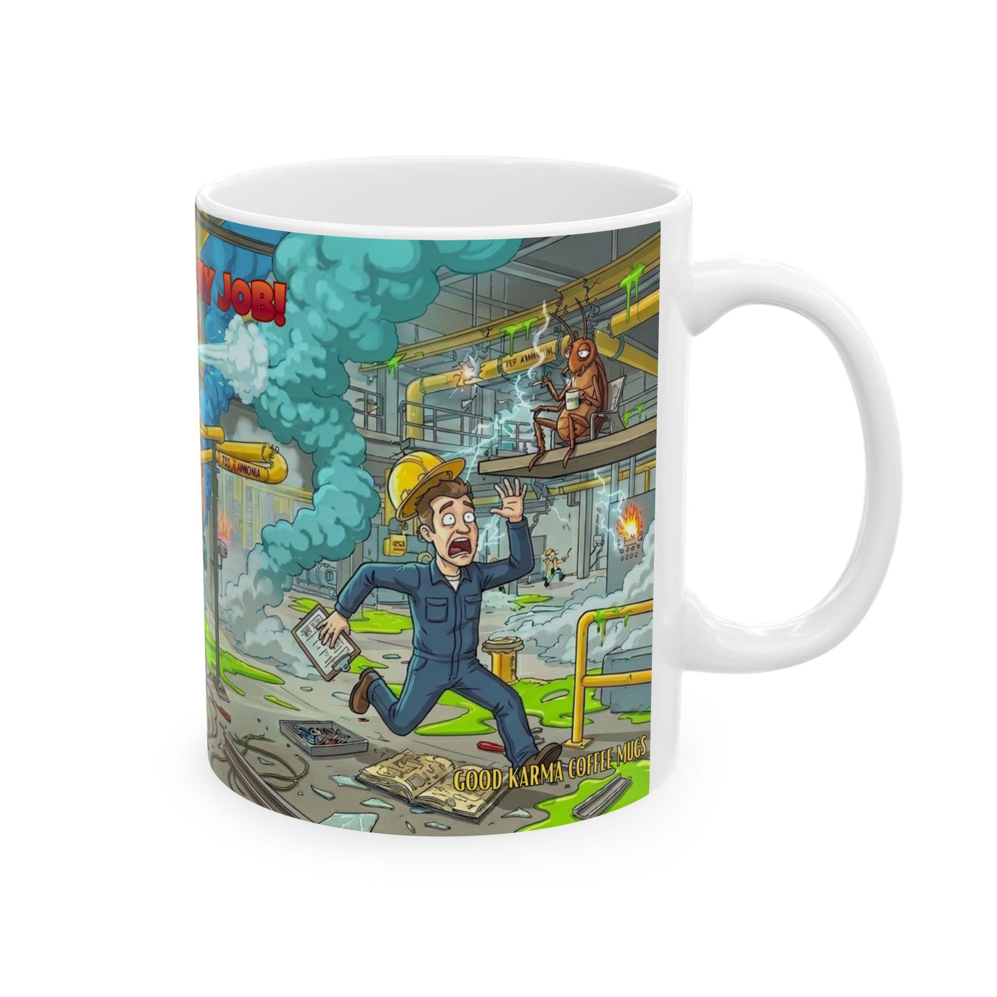 Everything is Fine! | Chaotic Factory Industrial Failure Coffee Mug ...