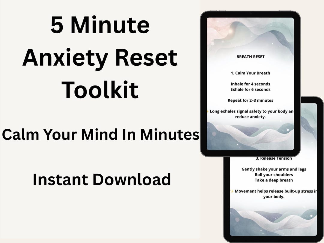 5 Minute Anxiety Reset Toolkit PDF | Quick Calm & Stress Relief - Etsy