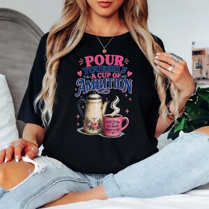Vintage Coffee Pot Ambition Shirt, Comfort Colors Garment Dyed Tee (Motivational Gift) image 7