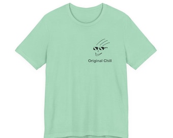 Original Chill, Smiley Face, Camiseta, Unisex, relajado, genial, elegante, moderno, casual, minimalista, simple, limpio, tonos geniales
