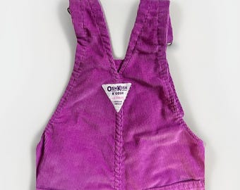 Macacão OshKosh Bgosh vintage dos anos 90 3T Vestbak veludo cotelê roxo sem etiqueta SZ