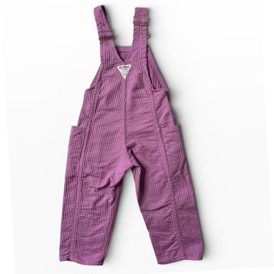 Vtg OshKosh B'Gosh Purple Label Lavender Corduroy Pinafore USA Union Made 2T