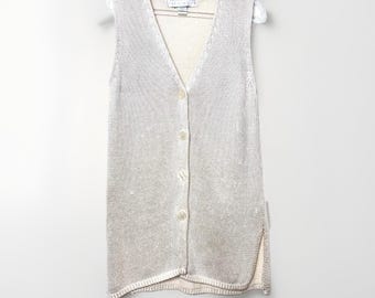 ヴィンテージ ザ・リミテッド レディース セーターベスト Sサイズ クリームホワイト コテージ プレッピー 90年代