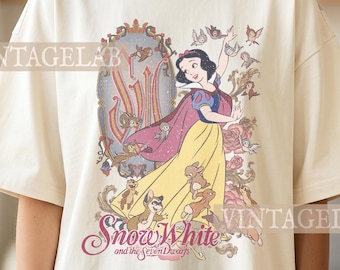Sneeuwwitje retro grafisch T-shirt, uniseks shirt geïnspireerd op jaren 90 op film