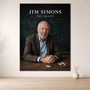 Jim Simons „The Quant“-Poster, Wandbild zum Thema Quantitative Finanzen, Bürodekoration für Hedgefonds, hochauflösender digitaler Download