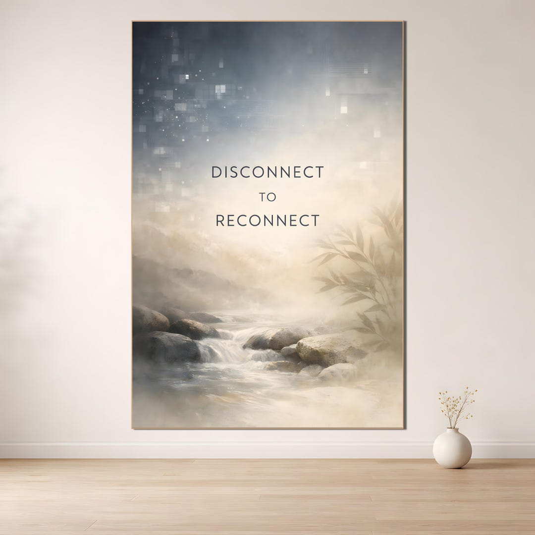 Disconnect to Reconnect Poster – Mindfulness Wall Art, Minimal Zen ...