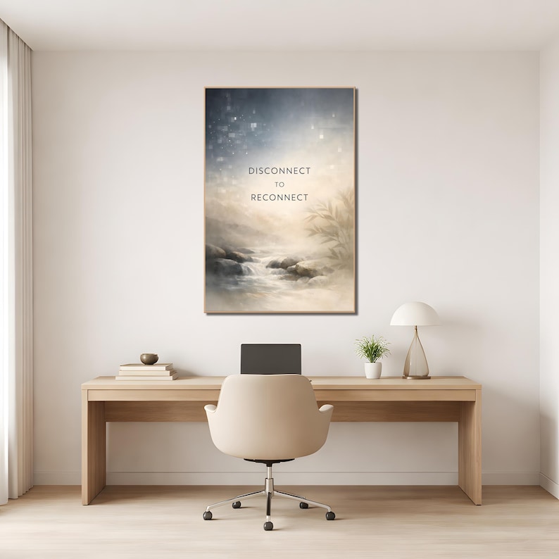 Disconnect to Reconnect Poster – Mindfulness Wall Art, Minimal Zen ...