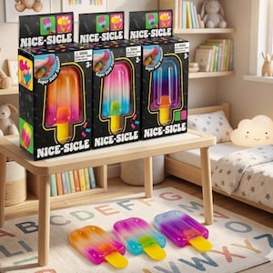 Super Soft Popsicle Squishy Toy – Gradient Color TPR Squeeze Fidget, Stress Relief Sensory Toy, Party Favor Gift for Kids & Adults