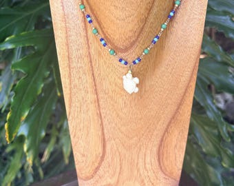 Handmade Happy Turtle Necklace with 14K Gold Filled Wire