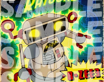 B-ZEE3 (Rocketships & Rayguns) - Personalised and Signed Print