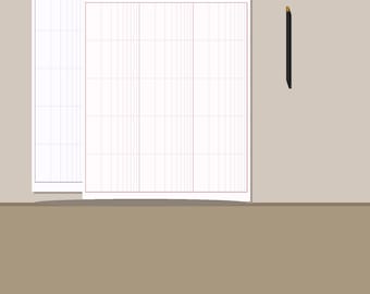 Printable Log Graph Paper | Pastel Collection | 4 Colors | A3 A4 Letter | Instant Download PDF