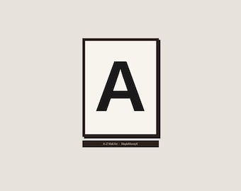 A–Z Bold Alphabet Wall Art Printable | Uppercase & Lowercase | 52 Prints | Letter Size | Instant Download | Minimalist Black White